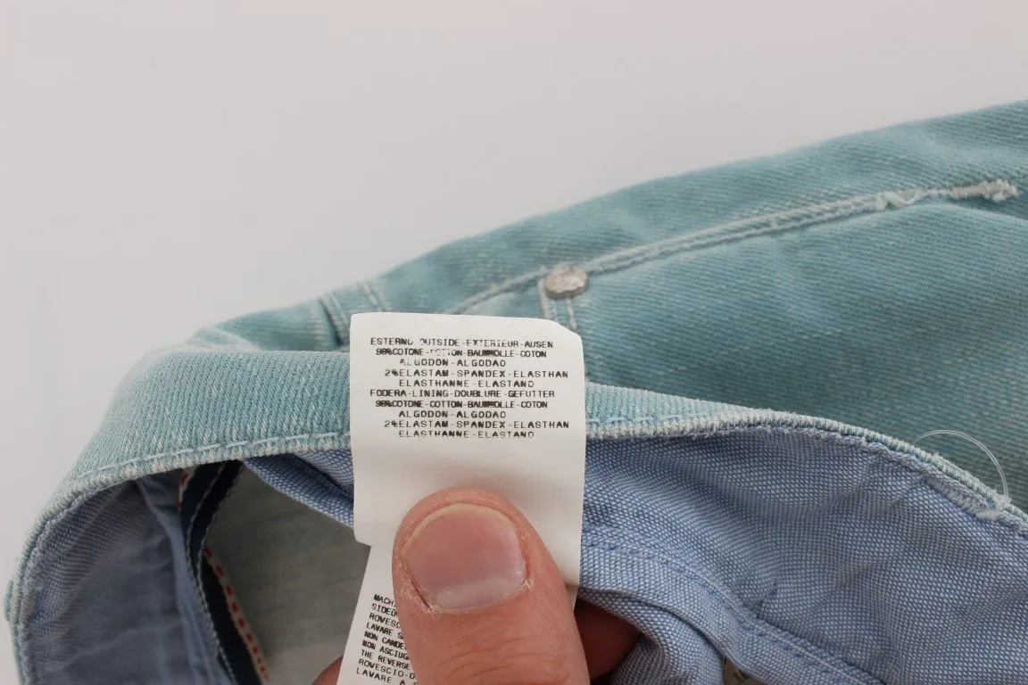 Blue Wash Cotton Stretch Slim Fit Jeans