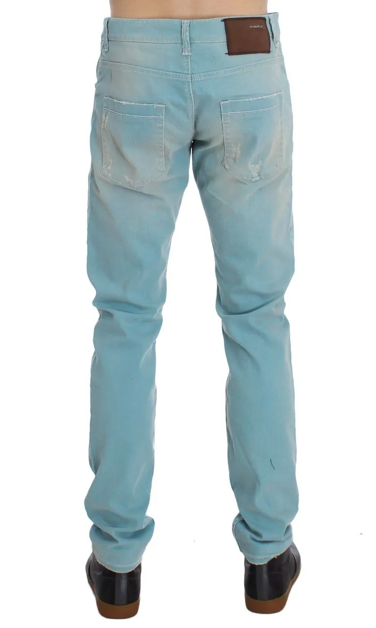 Blue Wash Cotton Stretch Slim Fit Jeans