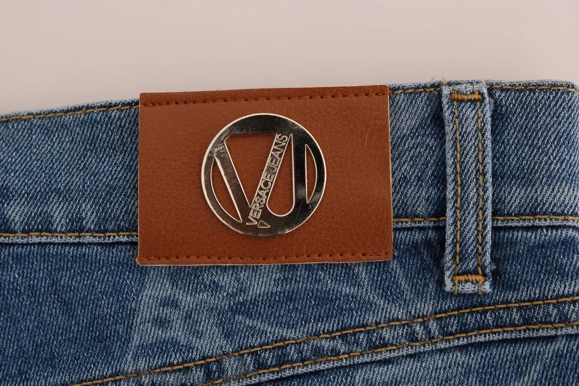 Blue Wash Print Stretch Slim Fit Jeans