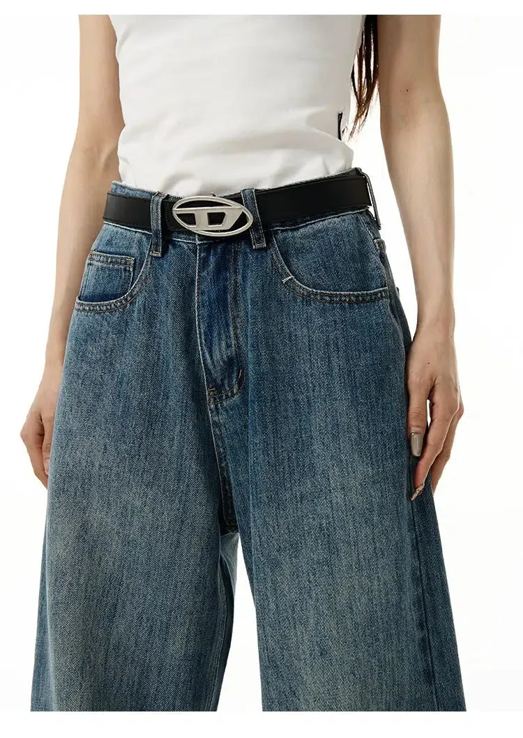 Blue Wide Leg Jeans