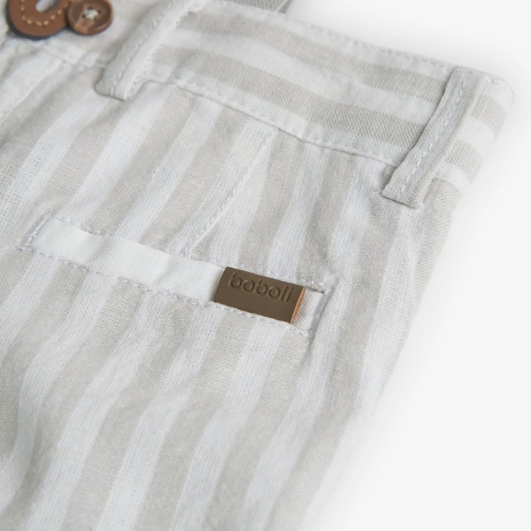 Boboli Linen Stripe Shorts & Braces