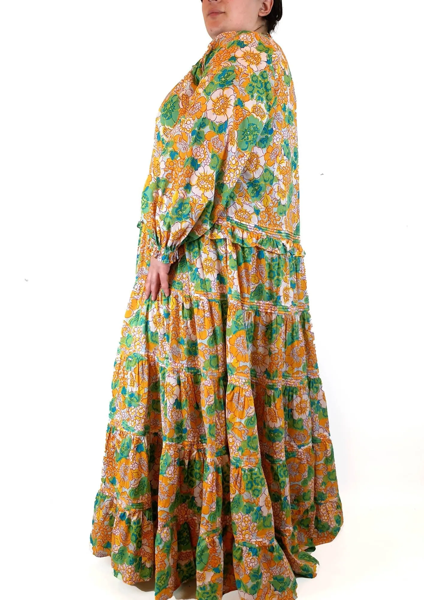 Bohemian Traders floral long sleeve maxi dress size 4XL