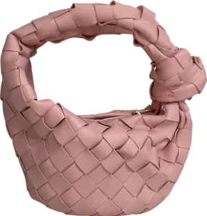 boohoo Pink Woven Leather Look Mini Grab Bag