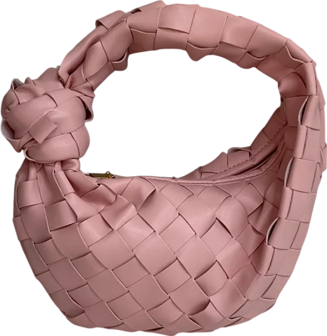 boohoo Pink Woven Leather Look Mini Grab Bag