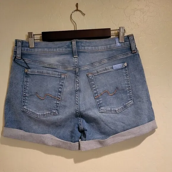 Brand new with tags 7 For All Mankind Mid Roll Up Denim Shorts Size 29