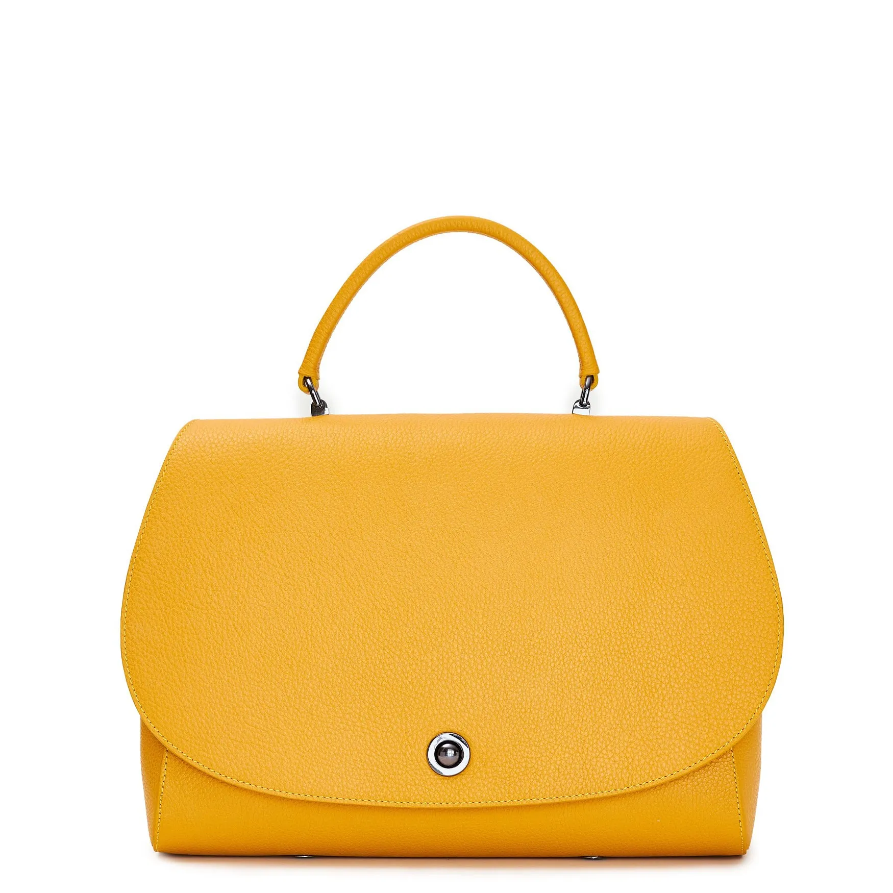 briffani jut interchangeable flap satchel - maize with gunmetal