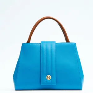 briffani lean interchangeable quilted closure tote - brunette sky with gold