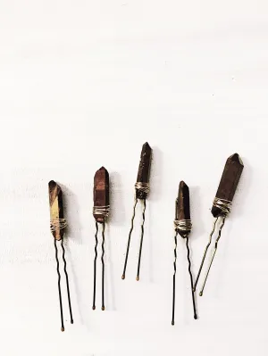 Bronze Quartz Pin Set