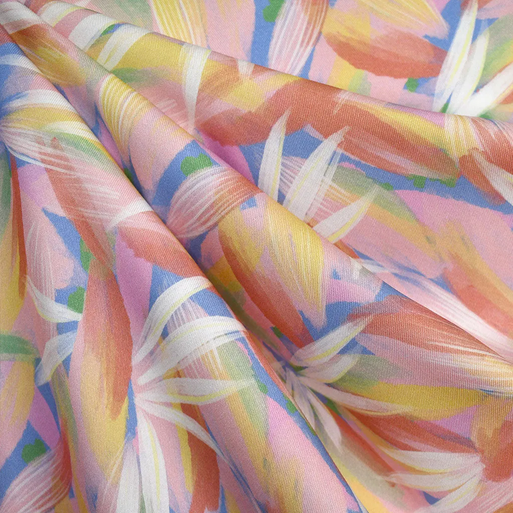 Brushstroke Floral Digital Rayon Twill Shirting Pastels