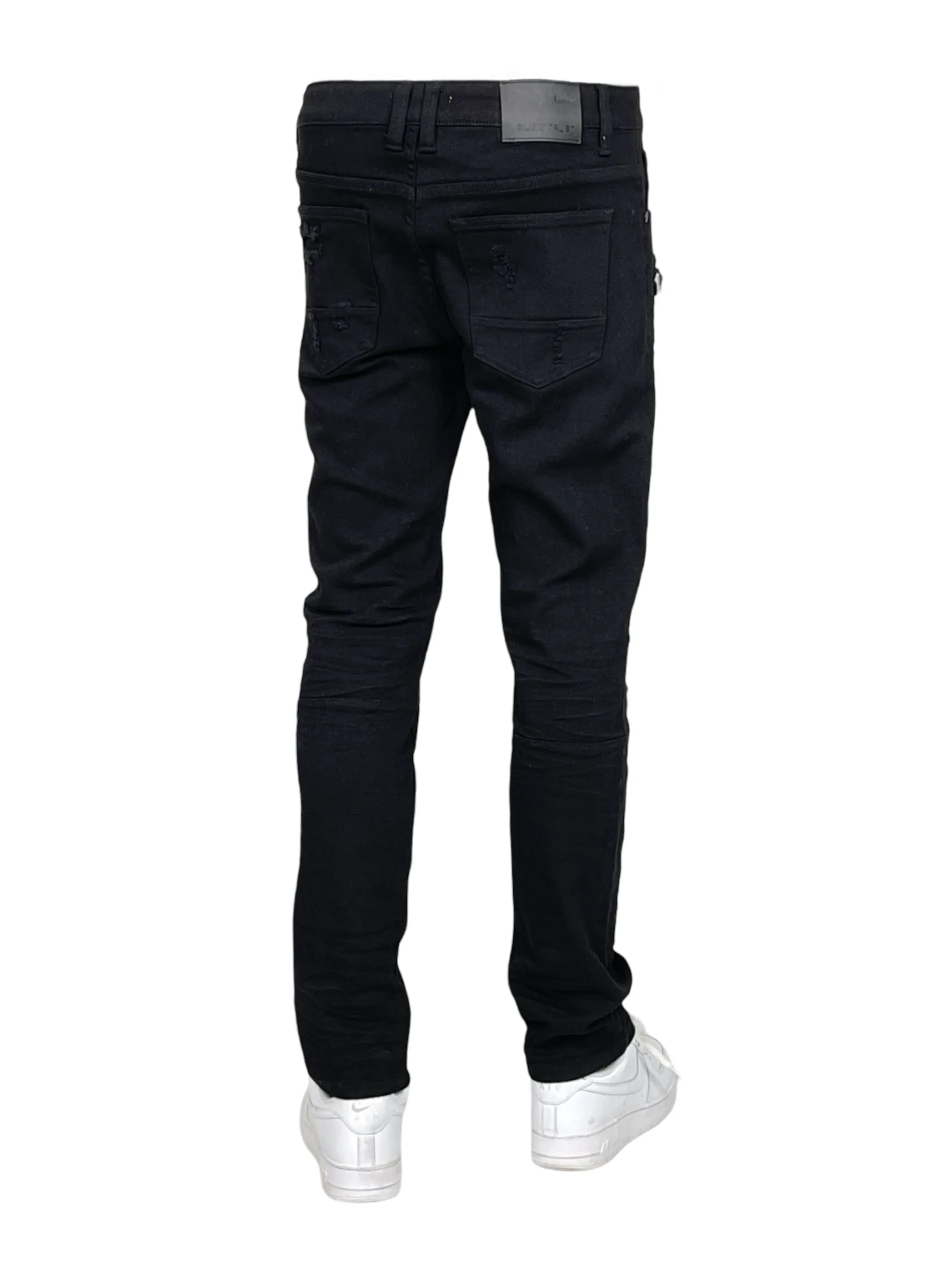 BT-BTP24035-Slim Fit Rip & Repair Jeans