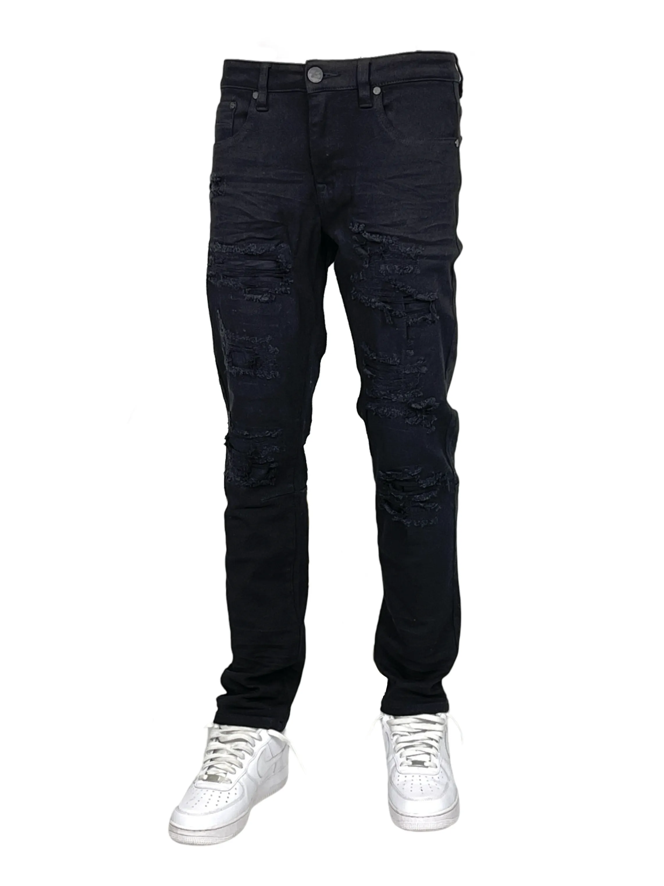 BT-BTP24035-Slim Fit Rip & Repair Jeans