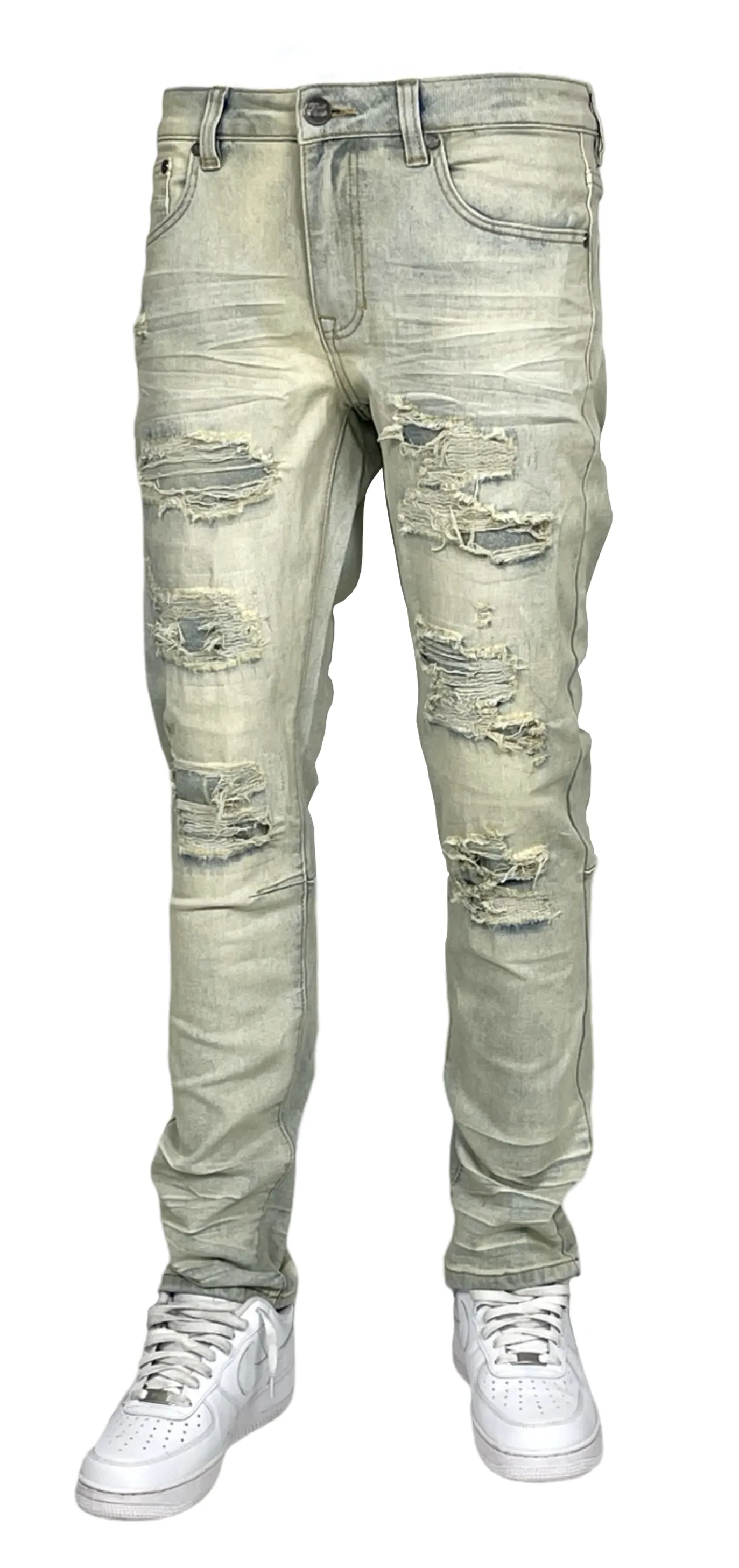BTP24035: Slim Fit Rip & Repair Jeans