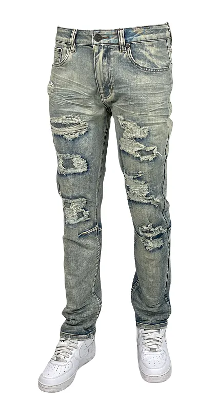 BTP24035: Slim Fit Rip & Repair Jeans