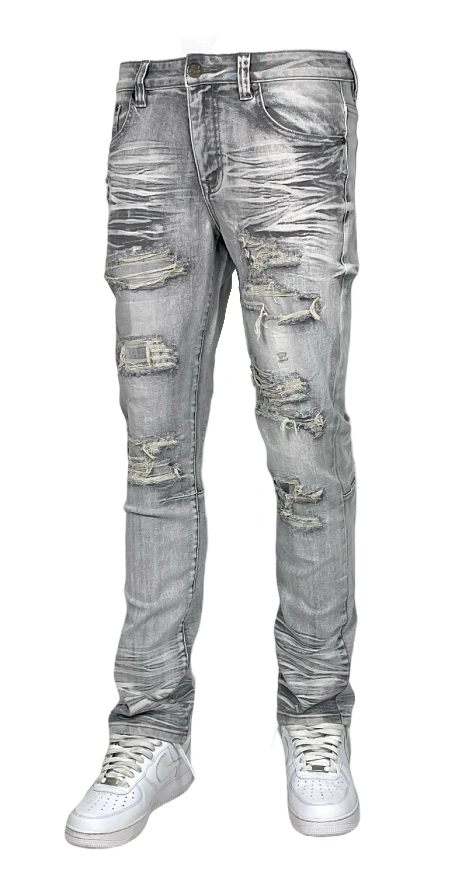 BTP24035: Slim Fit Rip & Repair Jeans