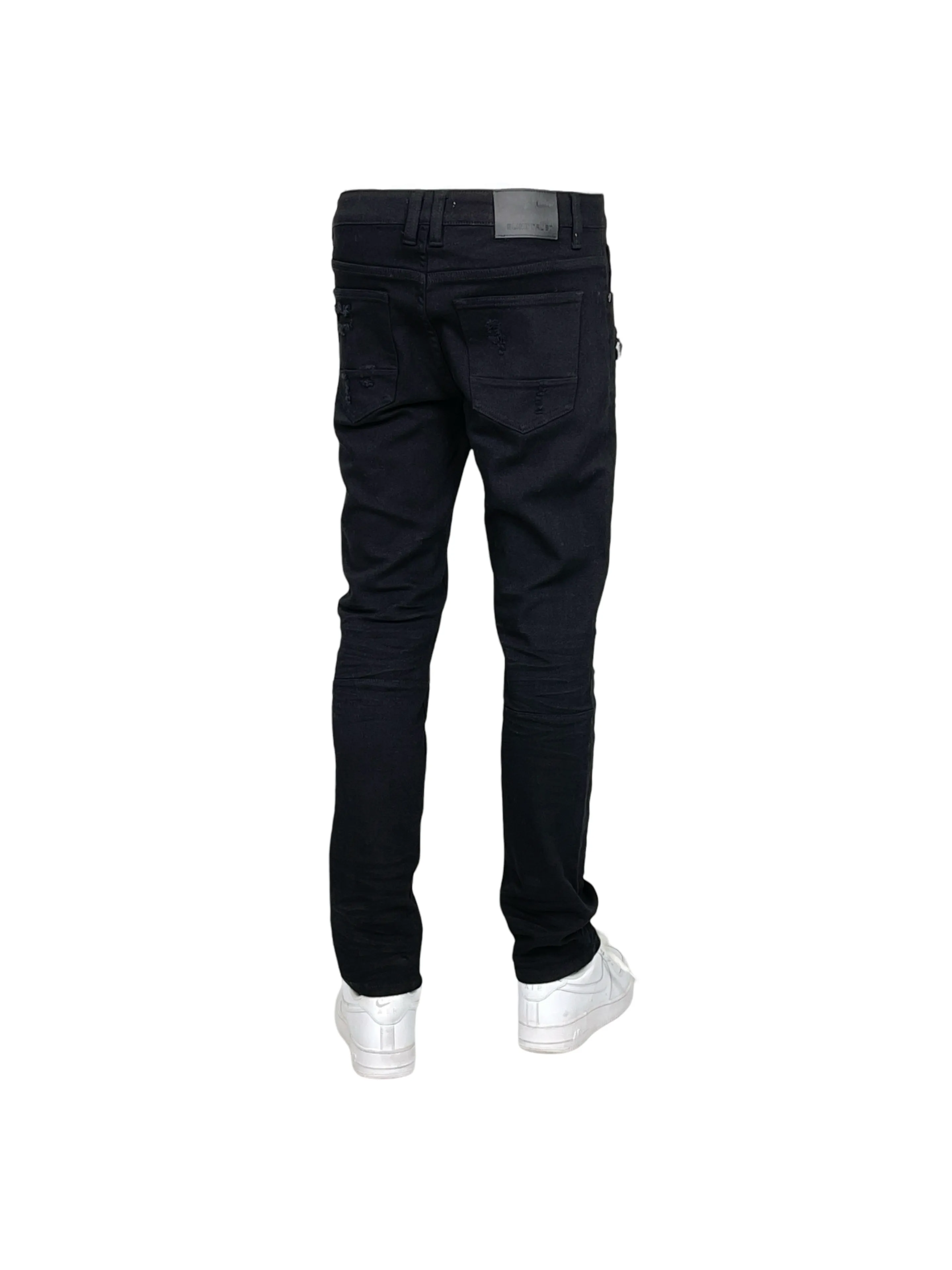 BTP24035K:Kid's Slim Fit Rip & Repair Jeans