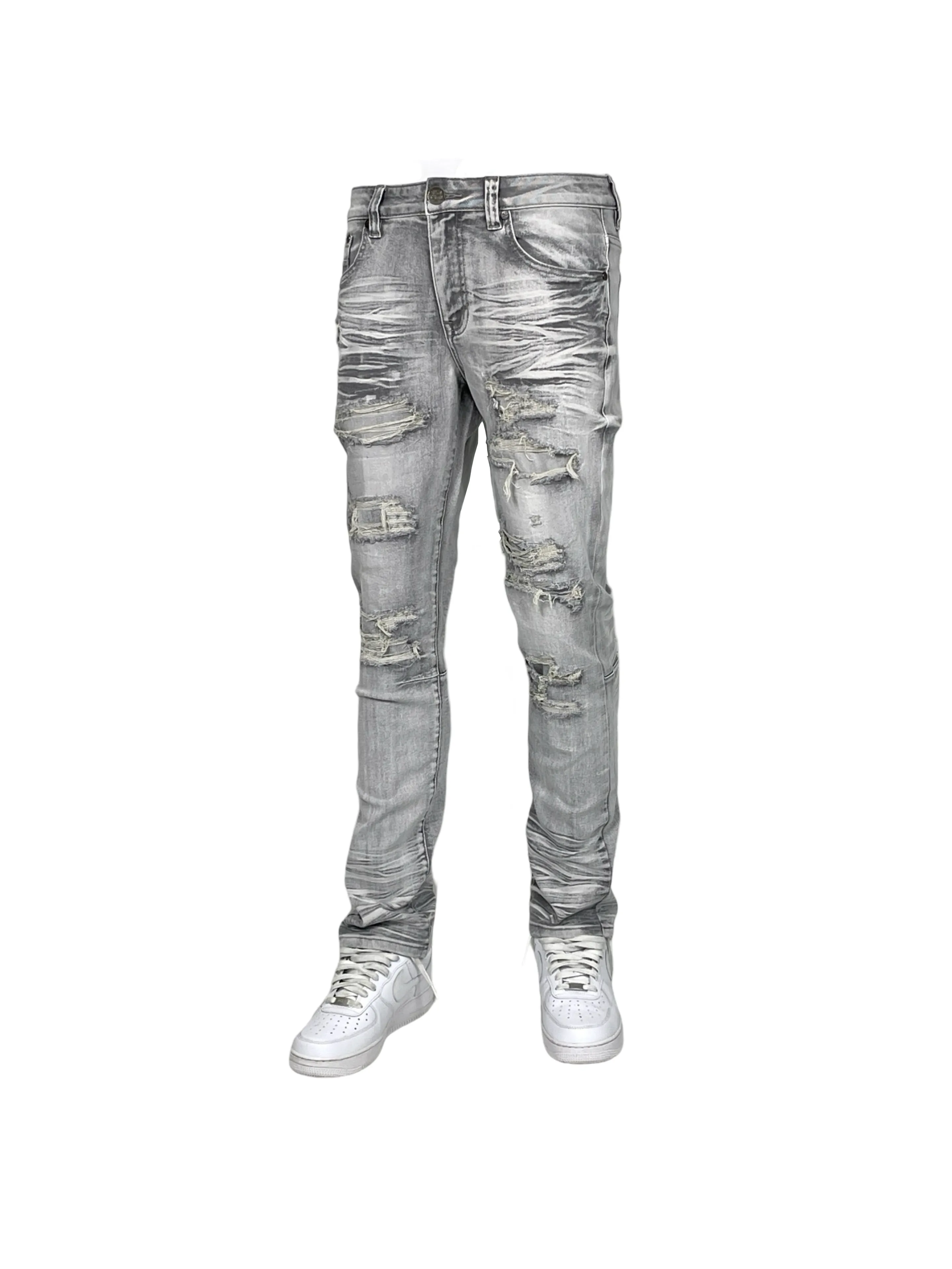 BTP24035K:Kid's Slim Fit Rip & Repair Jeans