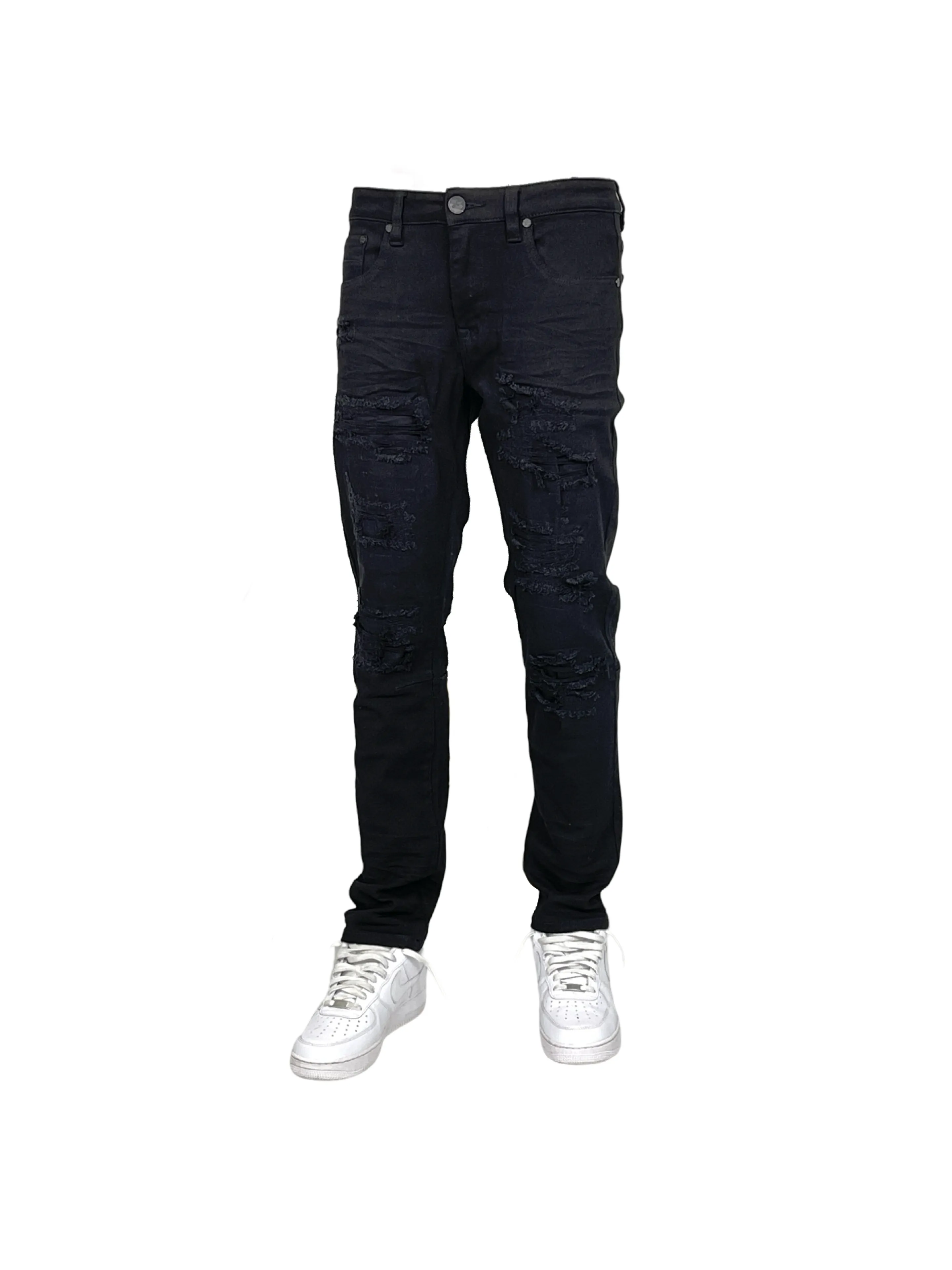 BTP24035K:Kid's Slim Fit Rip & Repair Jeans