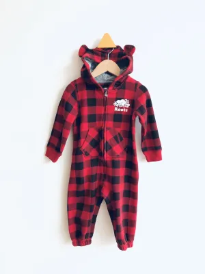 Buffalo Check Hooded Romper // 12-18M