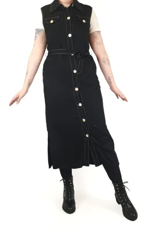 Bul black sleeveless maxi dress with contrasting stitching size 12