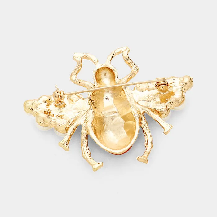 Bumble Bee Pearl Brooch