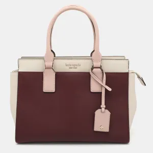 Burgundy/Cream Leather Cameron Street Satchel