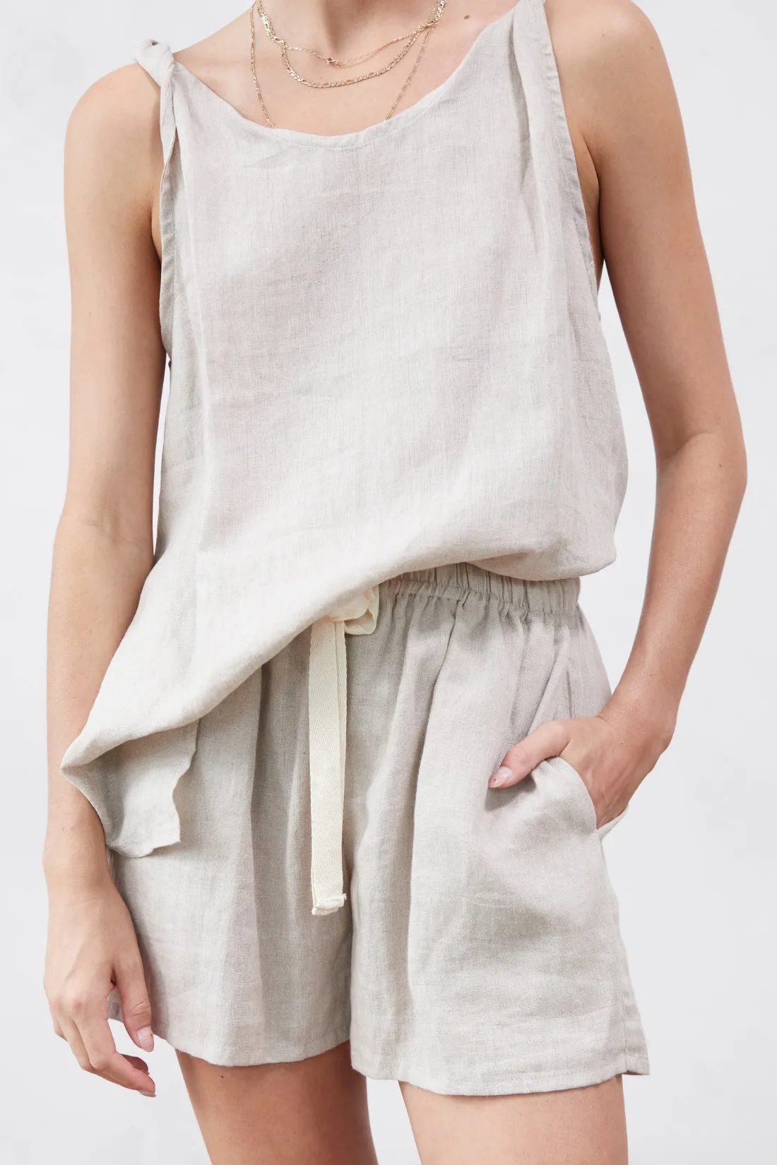 Burns Twist Linen Top Sand