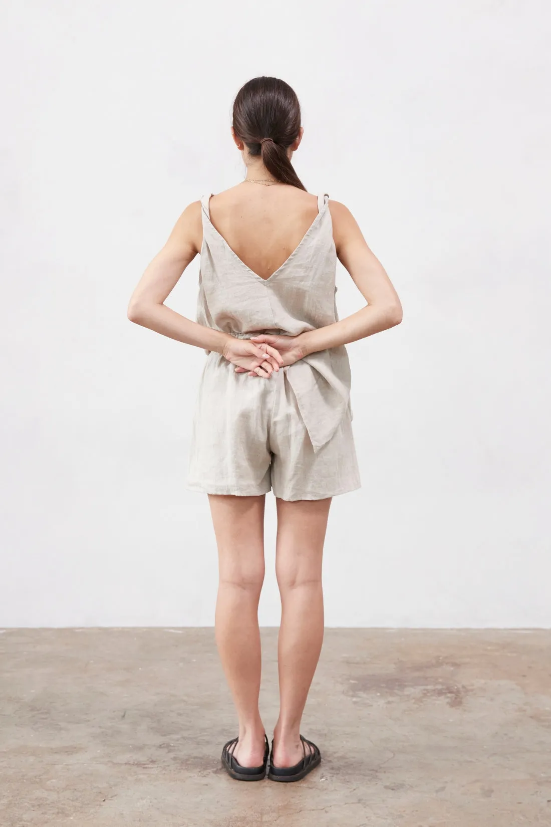 Burns Twist Linen Top Sand