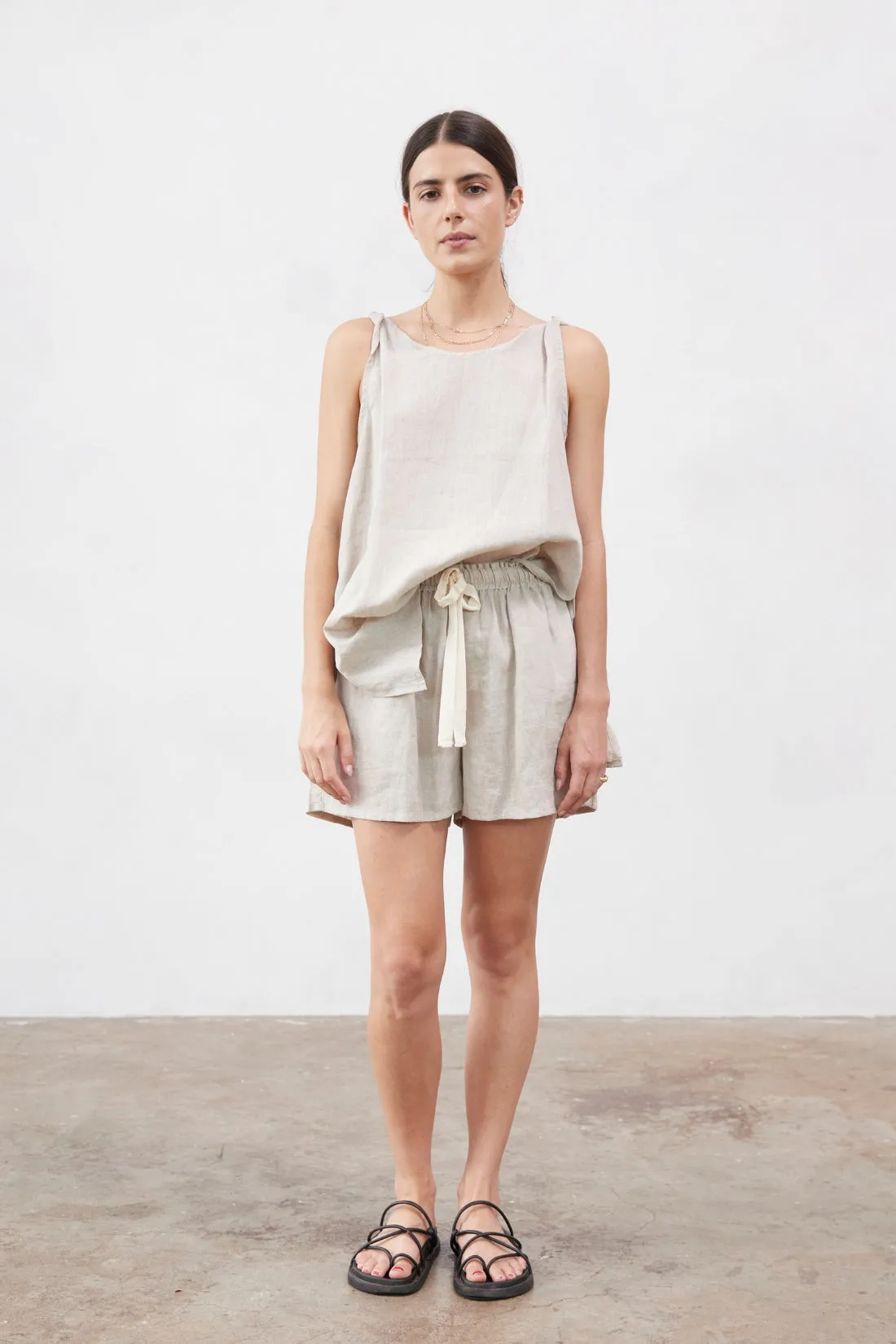 Burns Twist Linen Top Sand