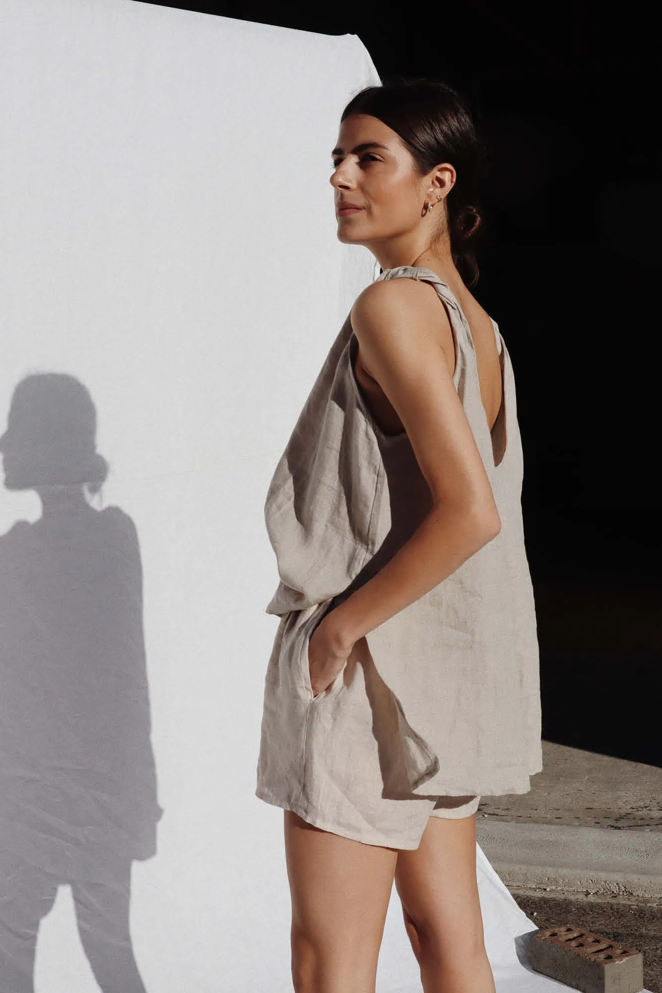Burns Twist Linen Top Sand