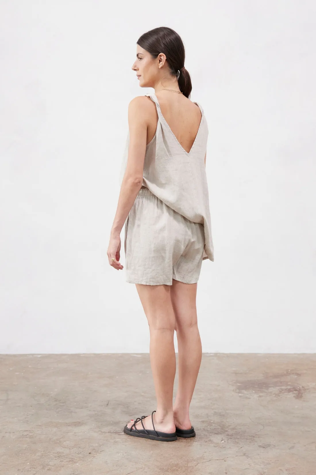 Burns Twist Linen Top Sand