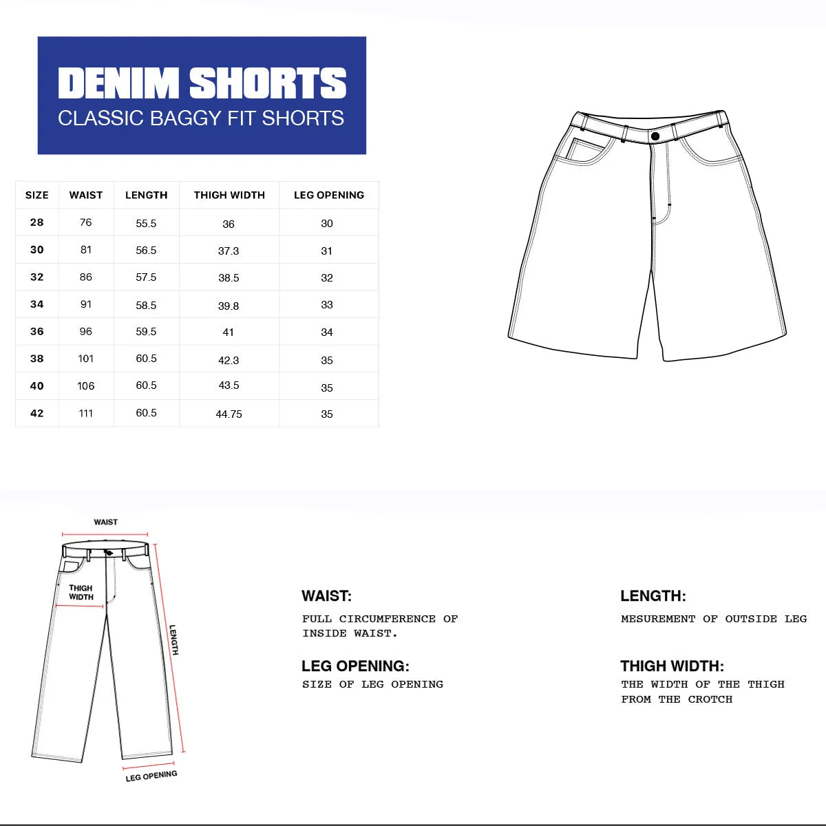 Butter Goods - Sorcerer Baggy Denim Shorts Washed Indigo