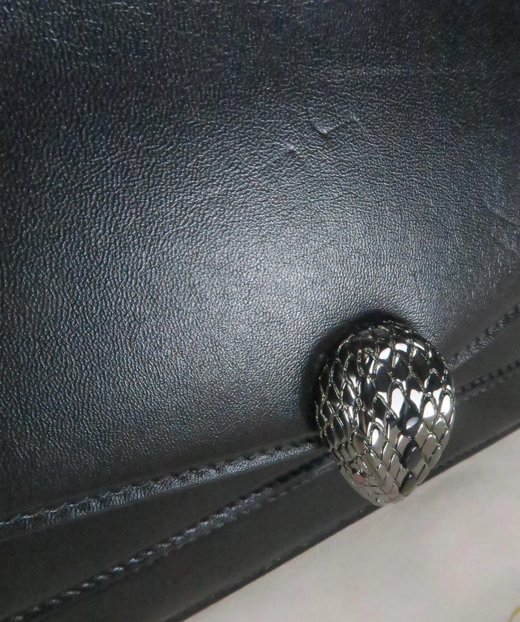 BVLGARI Black Leather Serpenti Forever Cross-body Bag One Size