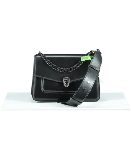 BVLGARI Black Leather Serpenti Forever Cross-body Bag One Size