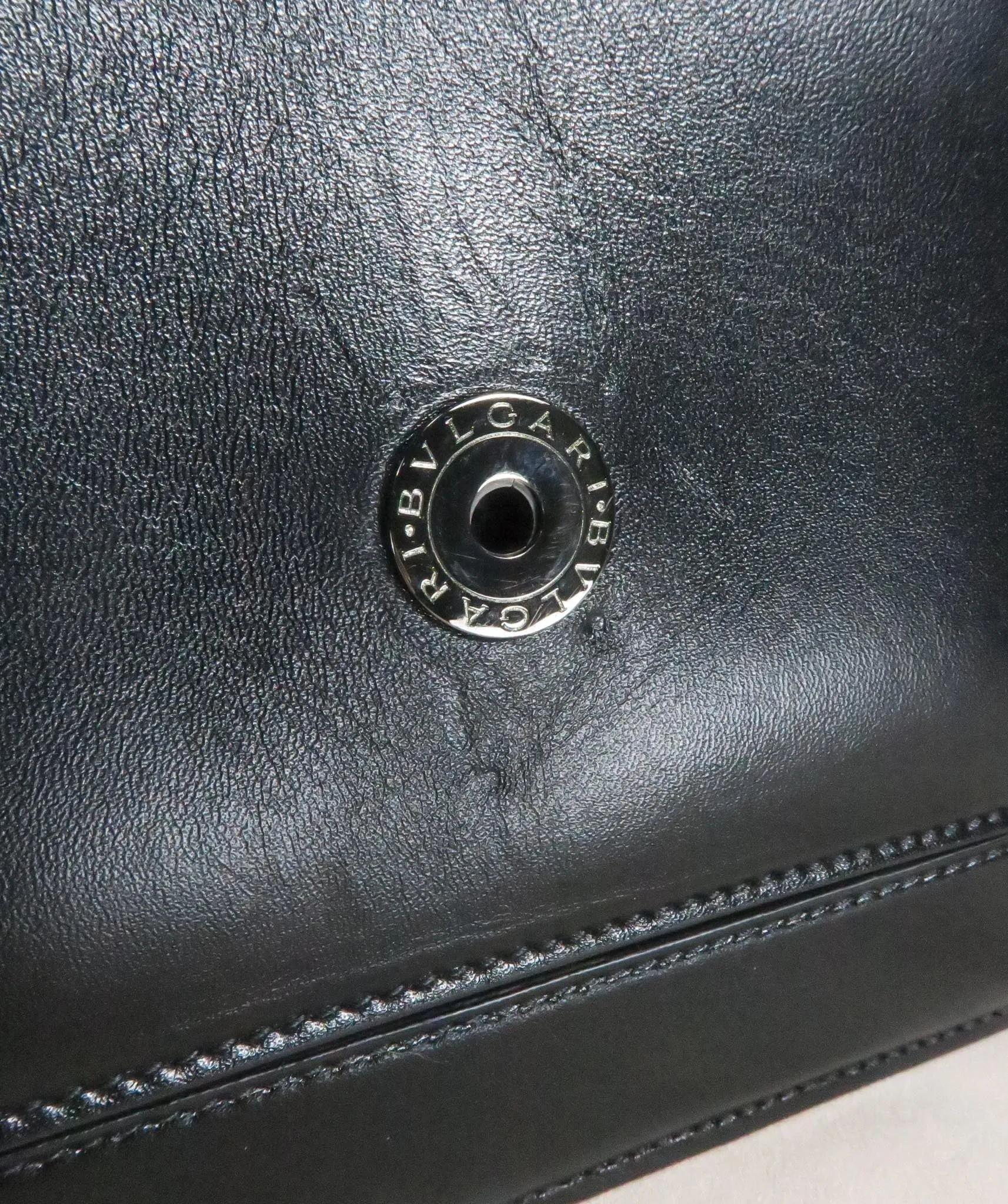 BVLGARI Black Leather Serpenti Forever Cross-body Bag One Size