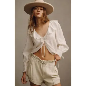 By Anthropologie Linen Beach Shorts New NWT Size XL