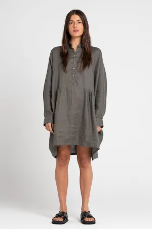 Byron Oversized Shirt Dress Smoke