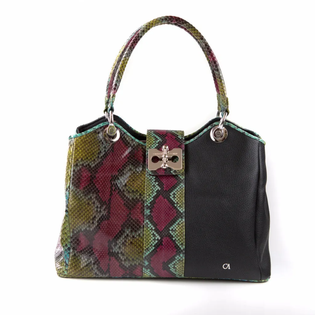 CA Custom Myla Python-Italian Leather Handbag