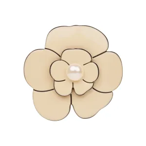 Camellia Medium Pearl Ivory Brooch
