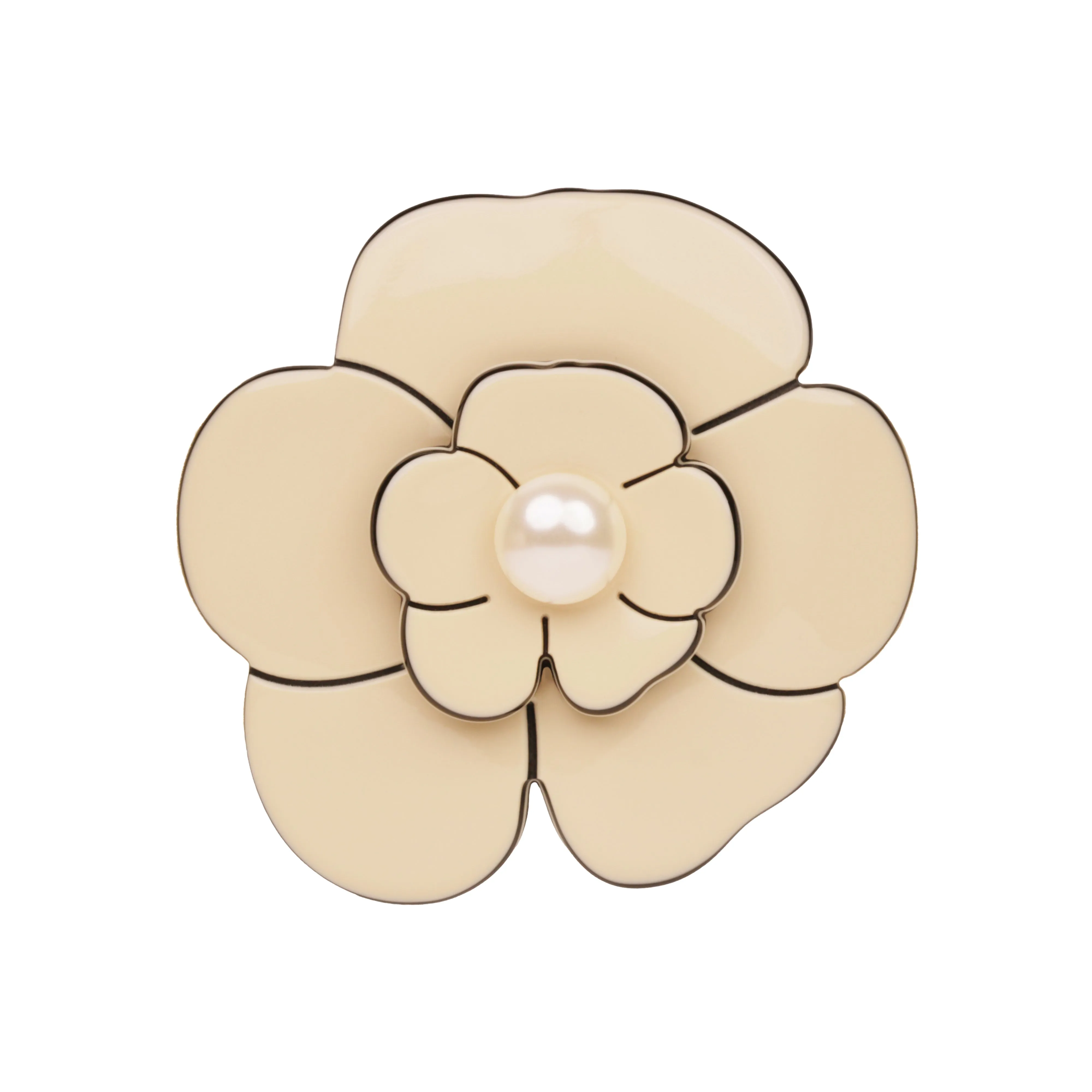 Camellia Medium Pearl Ivory Brooch