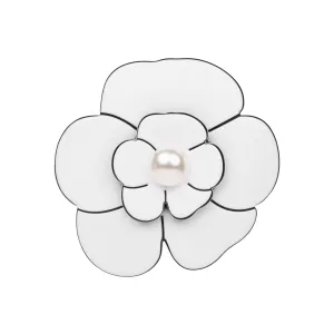 Camellia Medium Pearl White Brooch