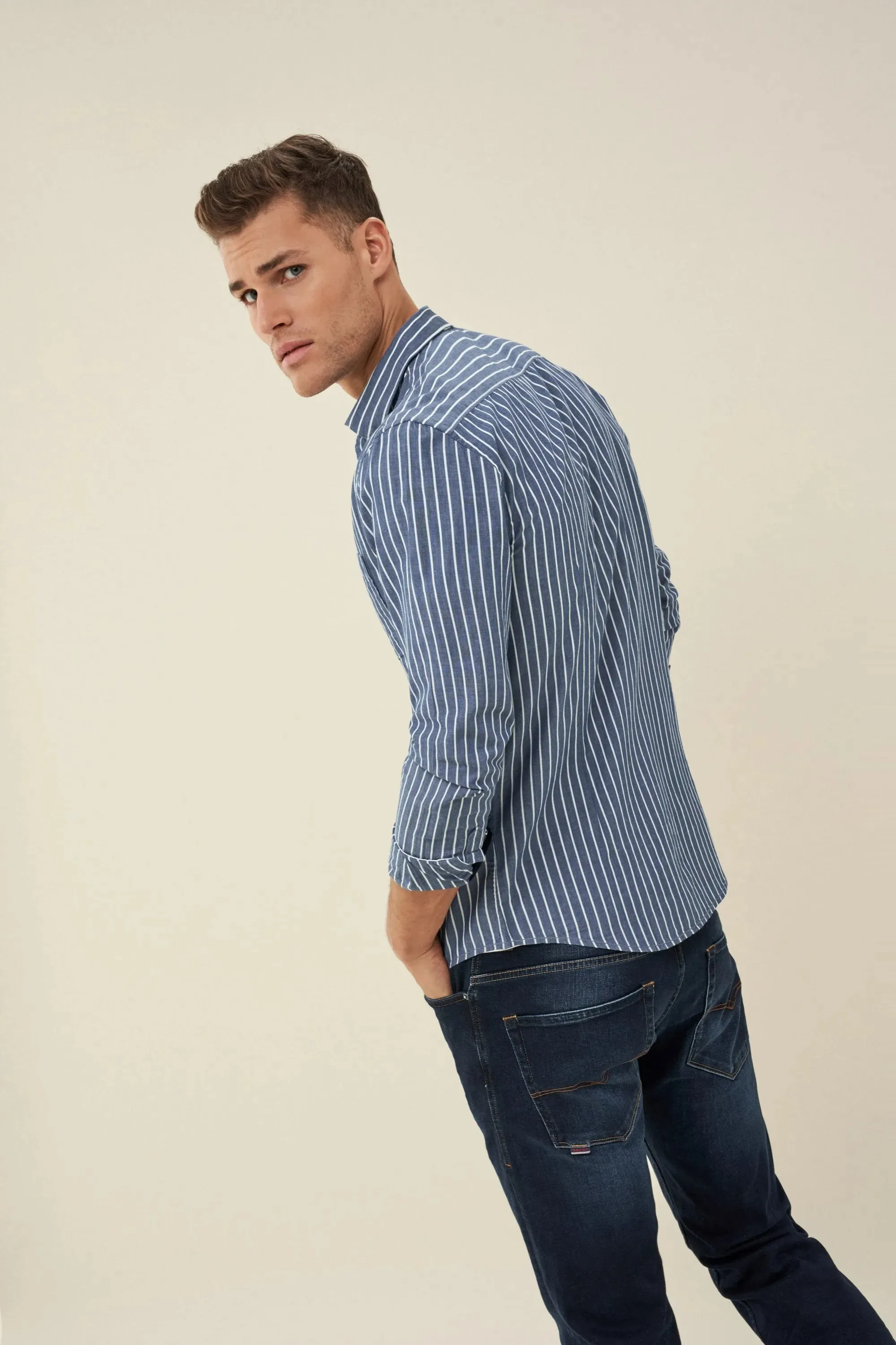 CAMISA FIT SLIM A RAYAS