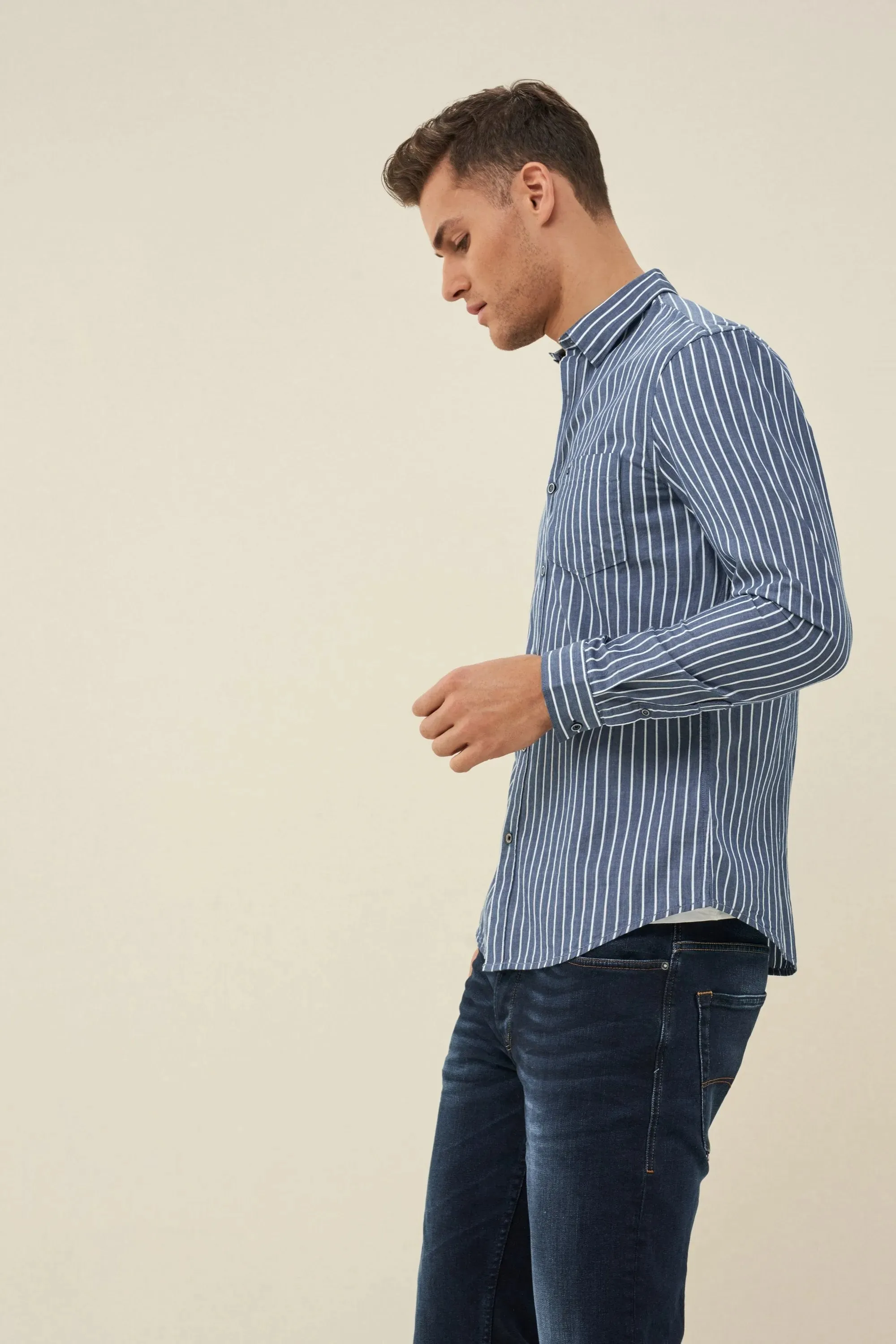 CAMISA FIT SLIM A RAYAS