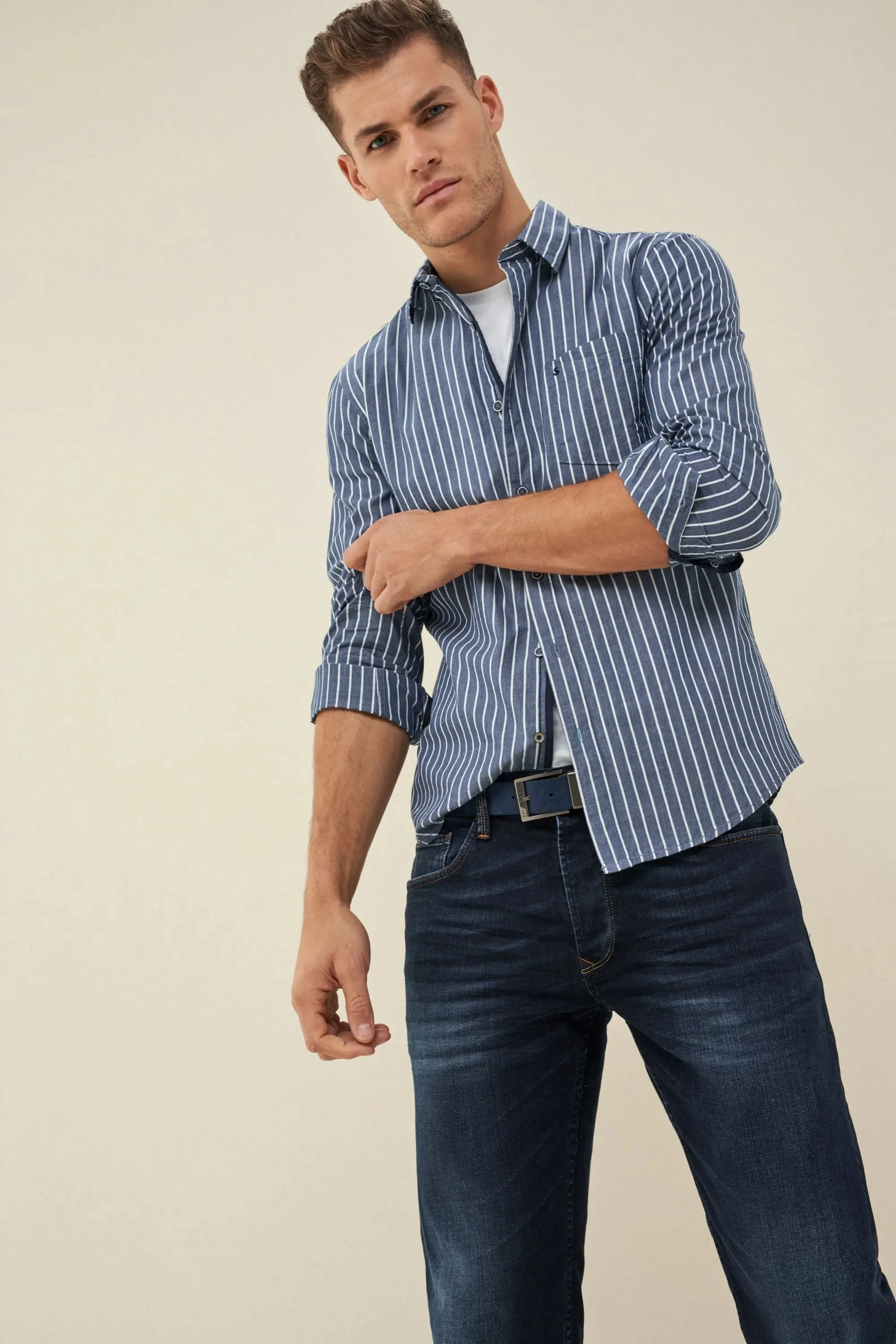 CAMISA FIT SLIM A RAYAS