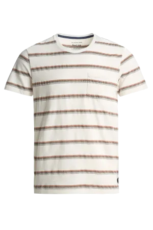 Camiseta a Rayas con Bolsillo Relieve