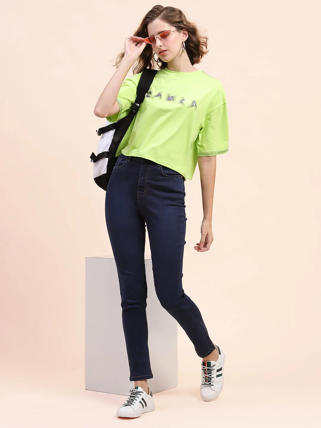 Camla Barcelona Solid Navy Blue Slim Fit Jeans