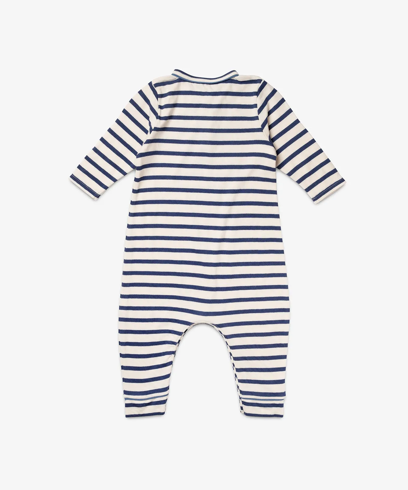 Campbell Romper, Navy Stripe