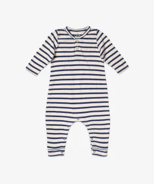 Campbell Romper, Navy Stripe