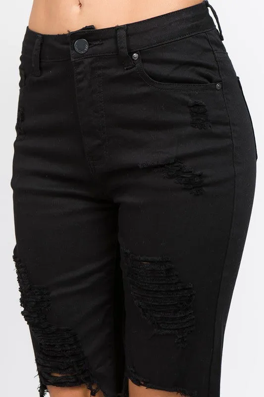 CARRIE BIKER DENIM SHORTS