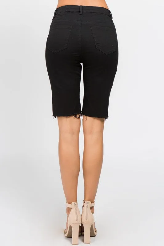 CARRIE BIKER DENIM SHORTS