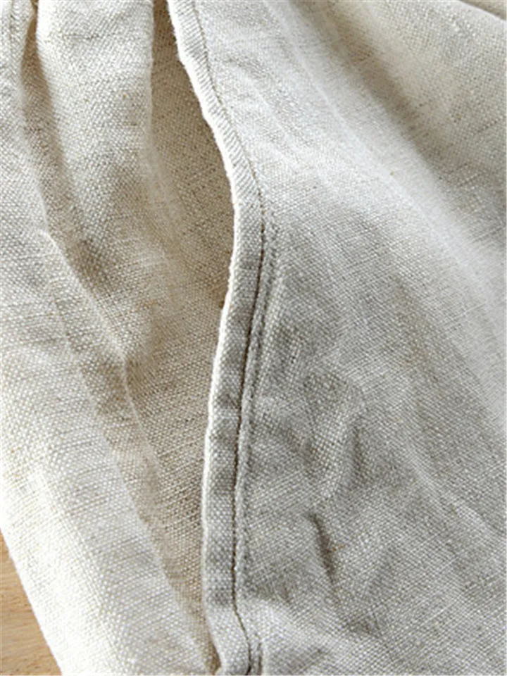 Casual Men's Solid Color Linen Shorts